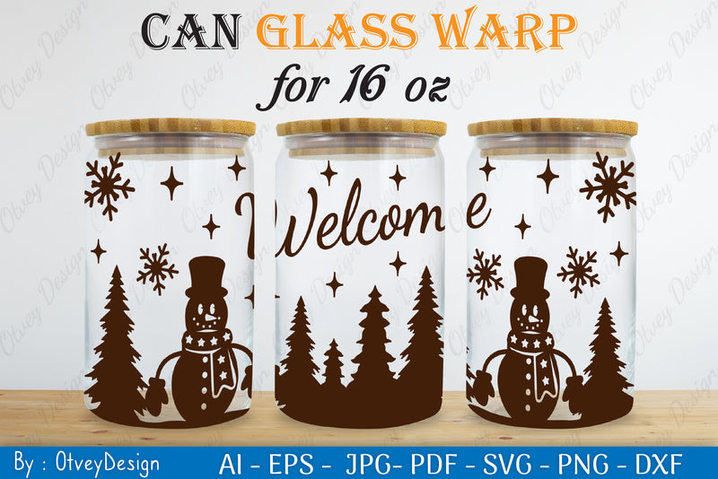 Snowman Can Glass 16 OZ SVG Bundle 5 - CraftNest - Digital Crafting and Art