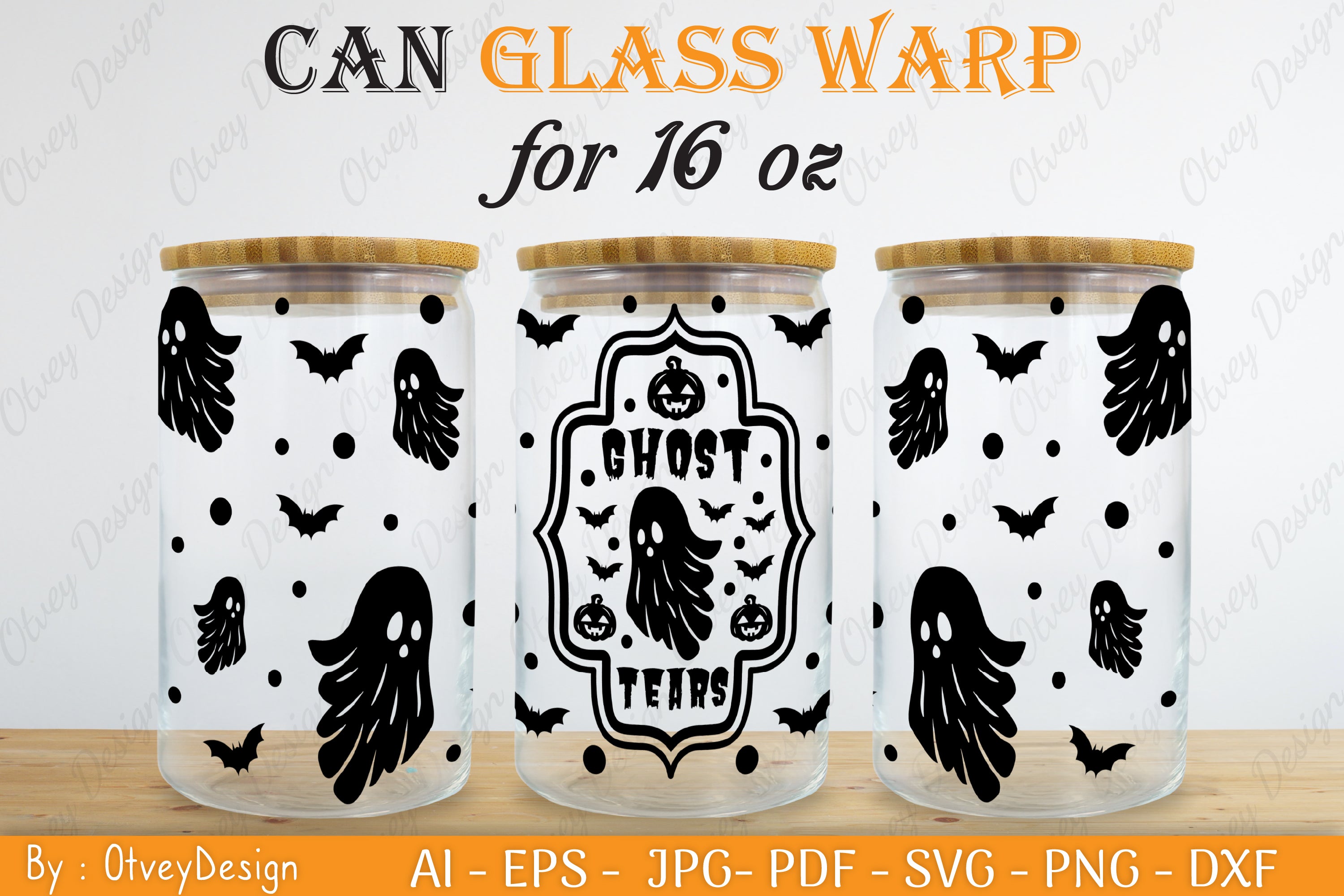 Halloween 16 oz Can Glass Wrap SVG Bundle 6 - CraftNest - Digital Crafting and Art