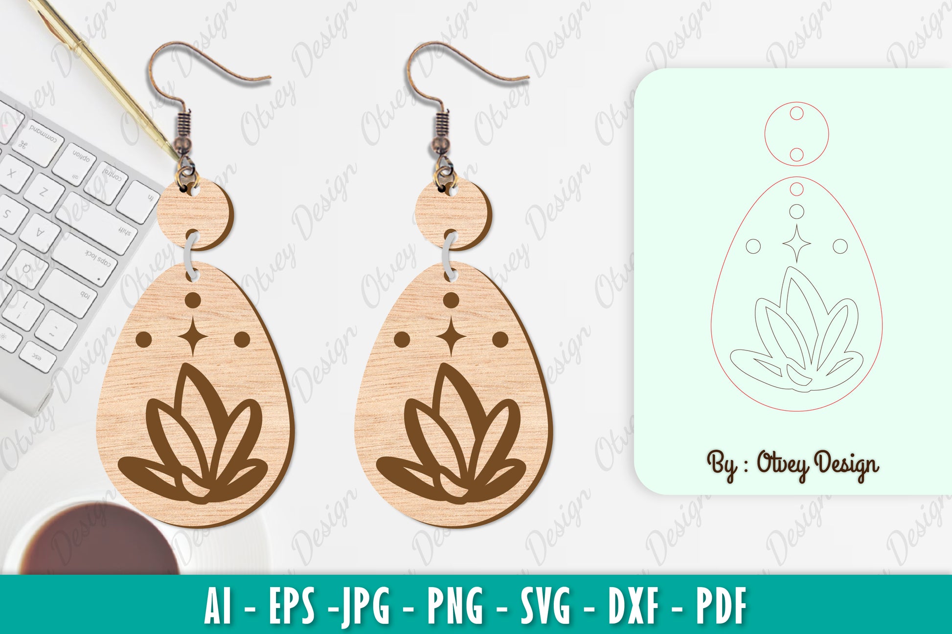 Flower Earring SVG Bundle 83 - CraftNest - Digital Crafting and Art