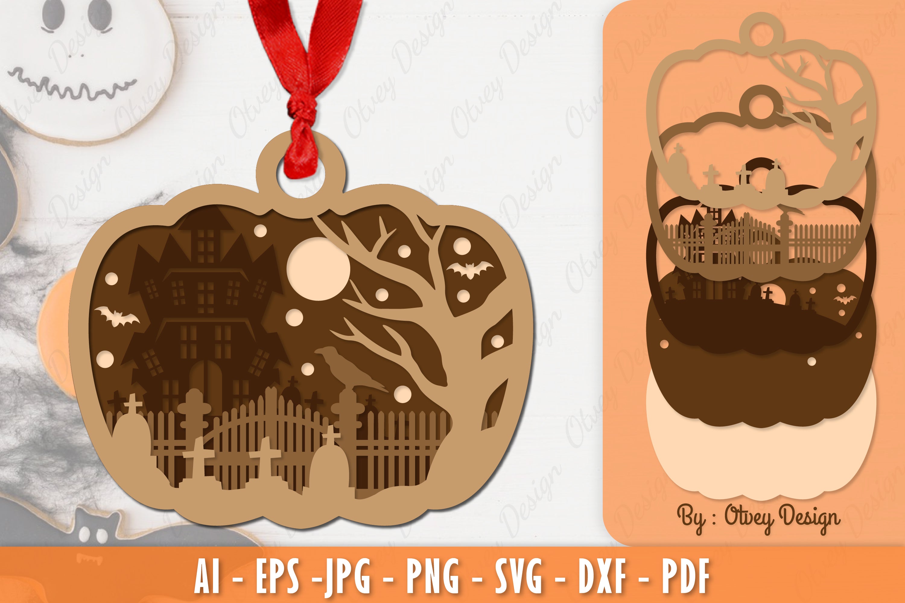 Halloween Ornament Lasercut SVG Bundle 9 - CraftNest - Digital Crafting and Art