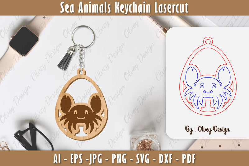 Keychain Sea Animals Laser Cut SVG Bundle 47 - CraftNest - Digital Crafting and Art