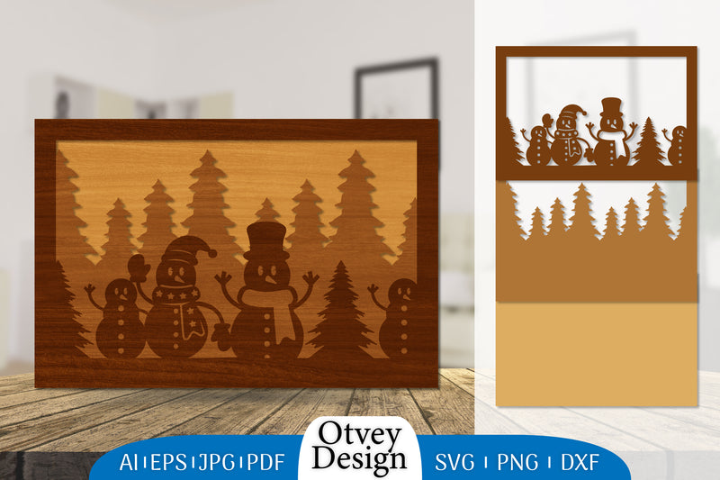 Snowman Layered Lasercut SVG Bundle 9 - CraftNest - Digital Crafting and Art