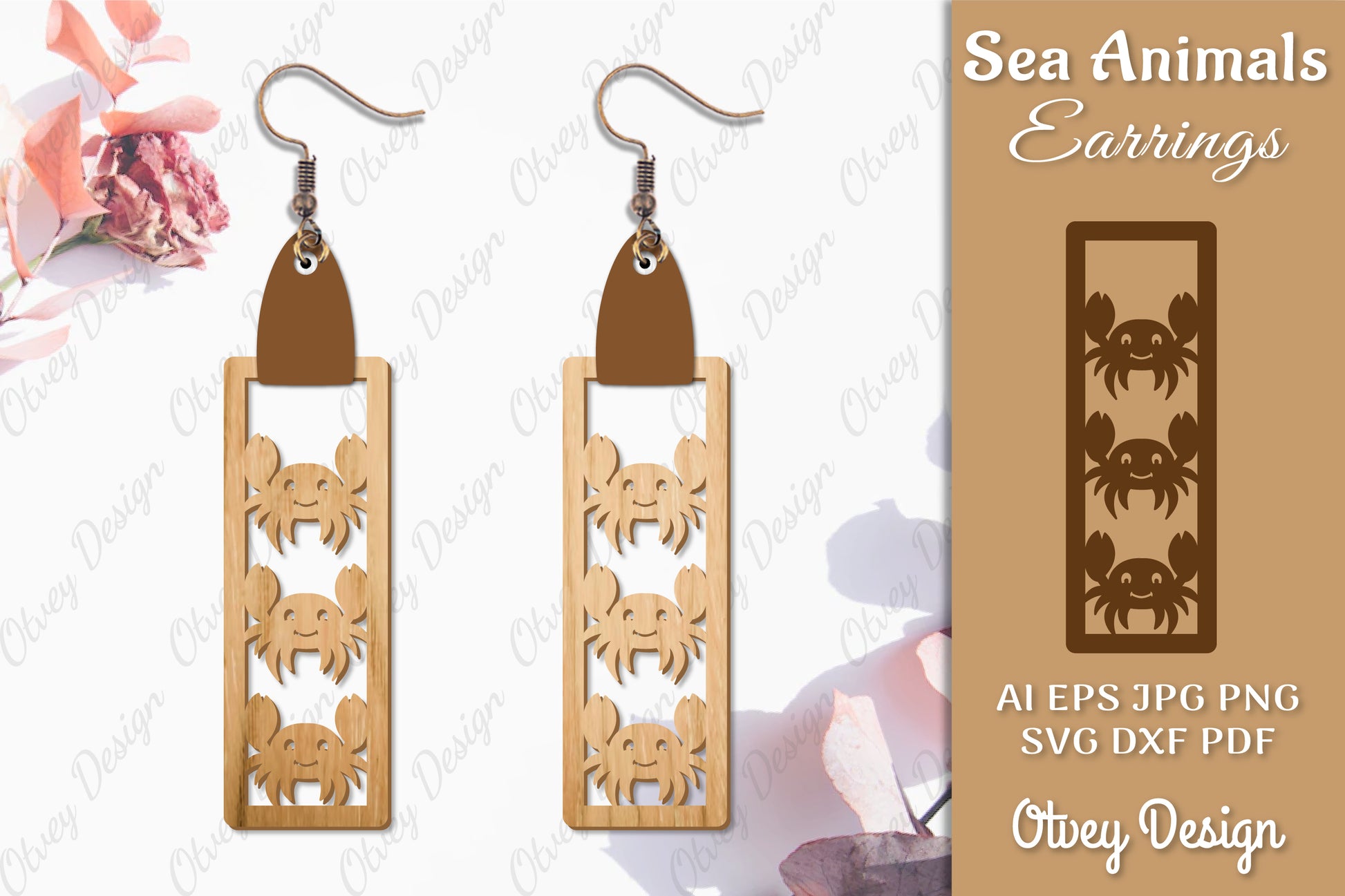 Sea Animals Earrings Laser Cut SVG Bundle 70 - CraftNest - Digital Crafting and Art