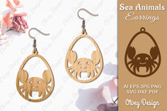 Sea Animals Earrings Laser Cut SVG Bundle 52 - CraftNest - Digital Crafting and Art