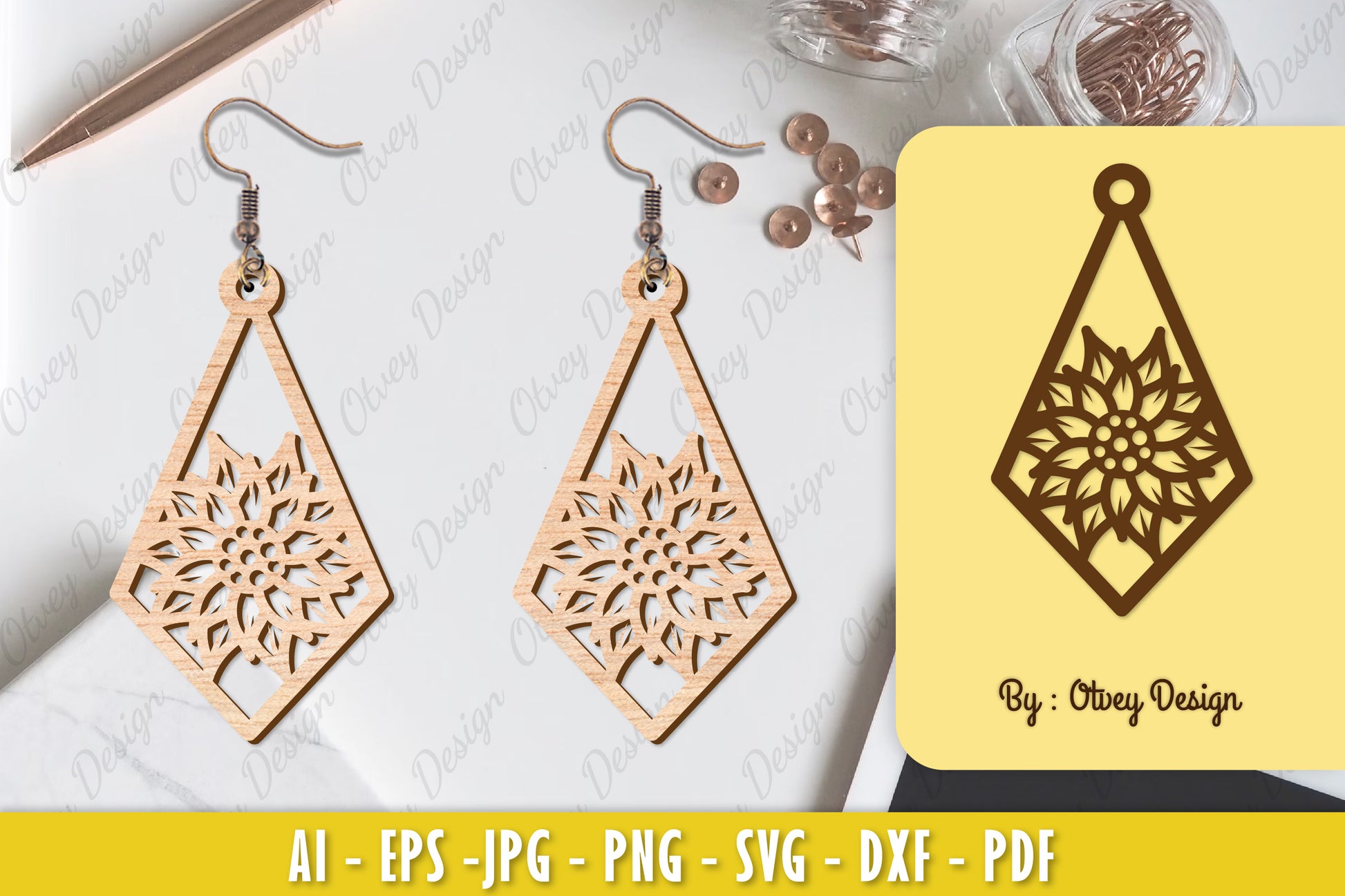 Flower Earring Laser Cut SVG Bundle 99 - CraftNest - Digital Crafting and Art