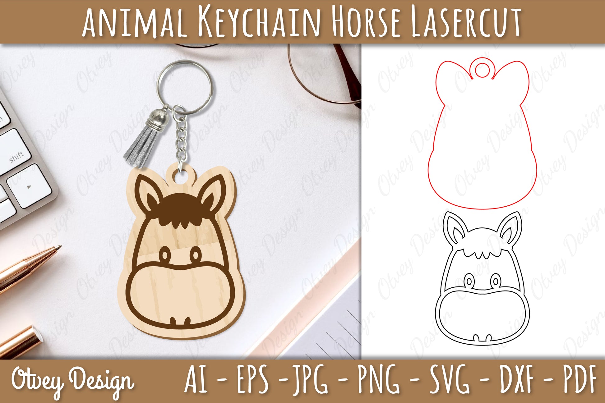 Animal Key Rings Vector Head Animals Keychain SVG Bundle