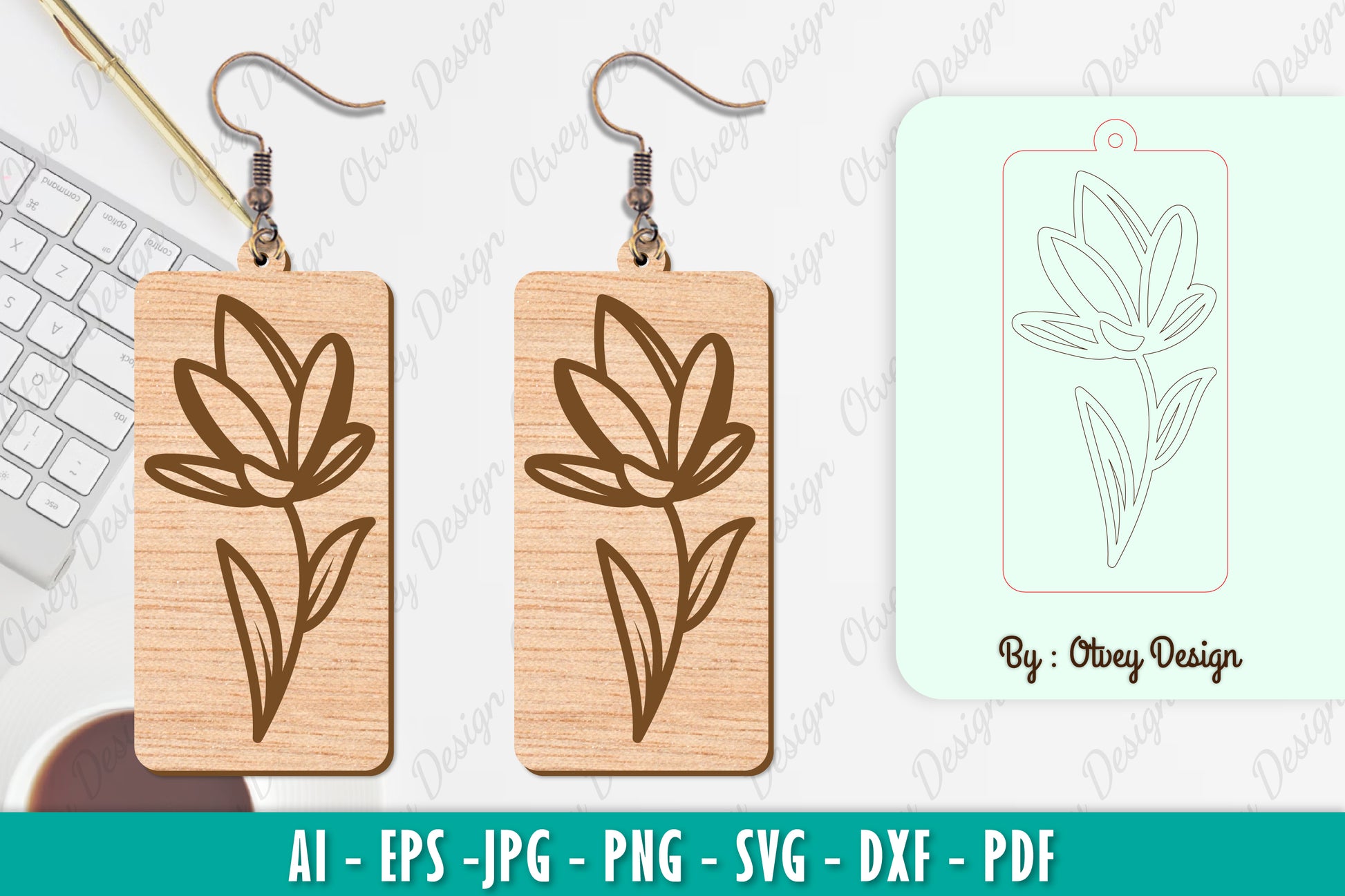 Flower Earring SVG Bundle 35 - CraftNest - Digital Crafting and Art