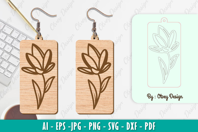 Flower Earring SVG Bundle 35 - CraftNest - Digital Crafting and Art