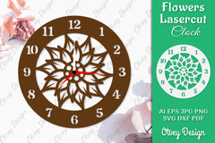 Flowers Clock SVG LaserCut SVG Bundle 9 - CraftNest - Digital Crafting and Art