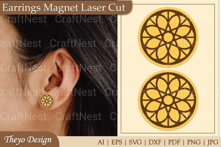 Earrings Lasercut Magnet SVG Bundle
