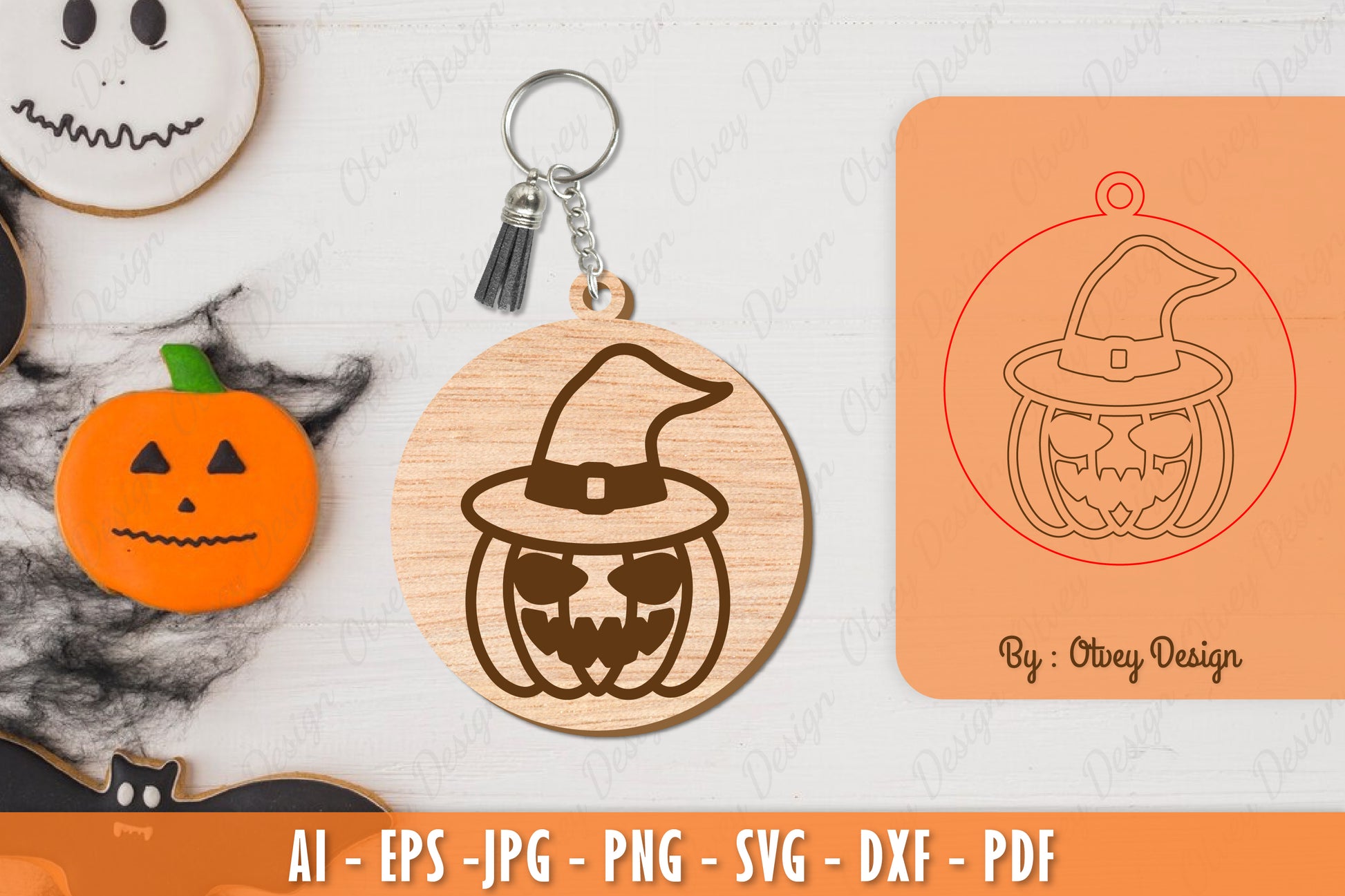 Halloween Keychain Laser Cut SVG Bundle 32 - CraftNest - Digital Crafting and Art