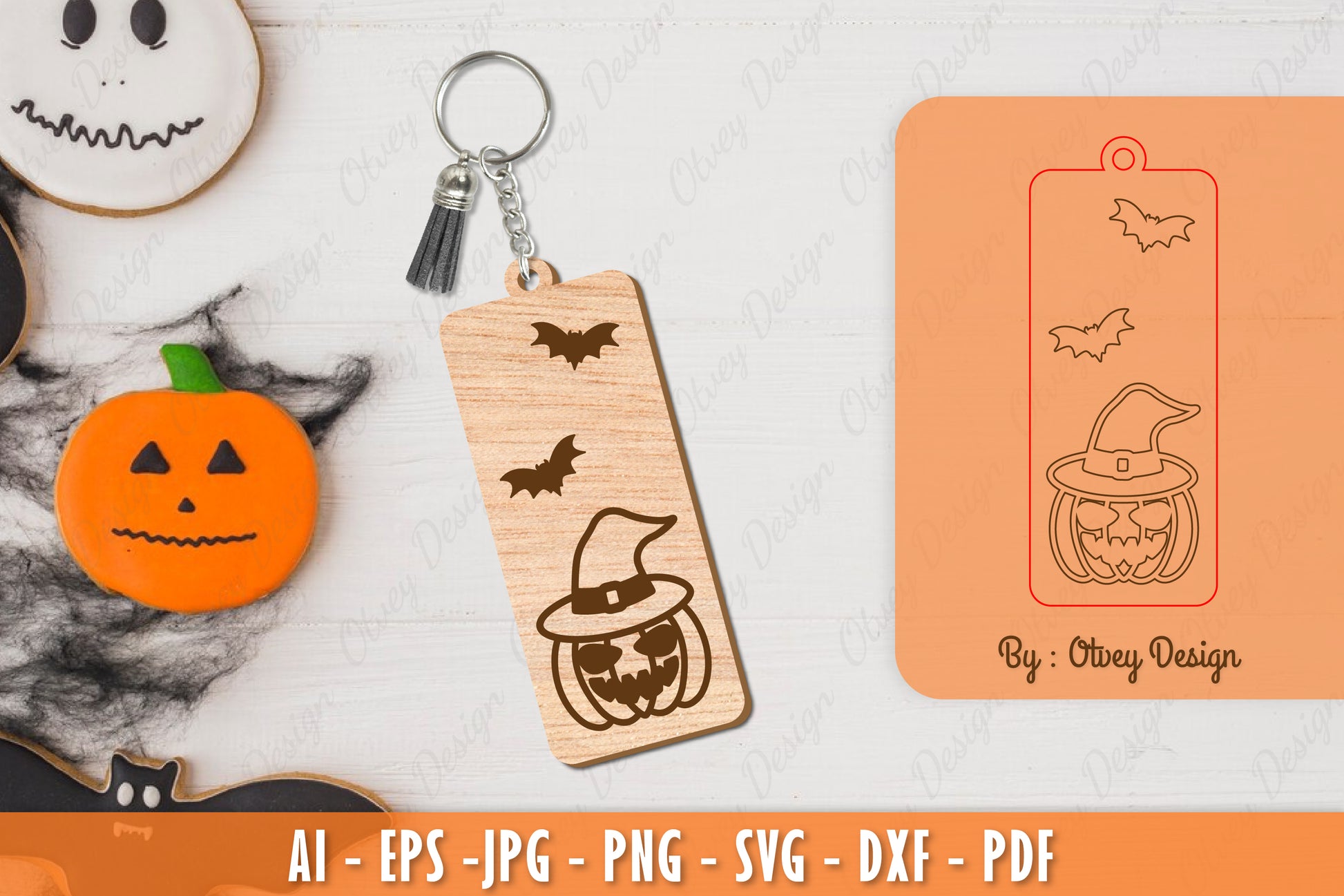 Halloween Keychain Laser Cut SVG Bundle 21 - CraftNest - Digital Crafting and Art
