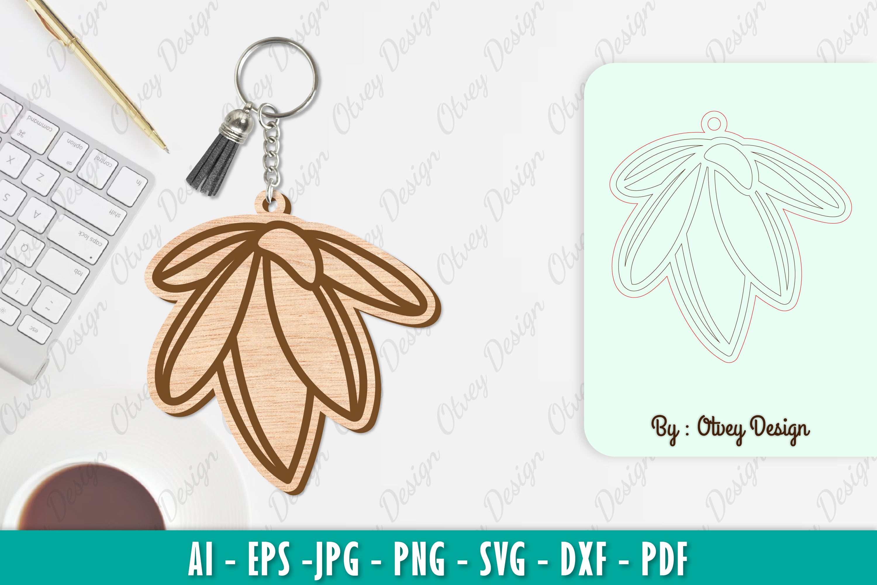 Flower Keychain SVG Bundle 23 - CraftNest - Digital Crafting and Art