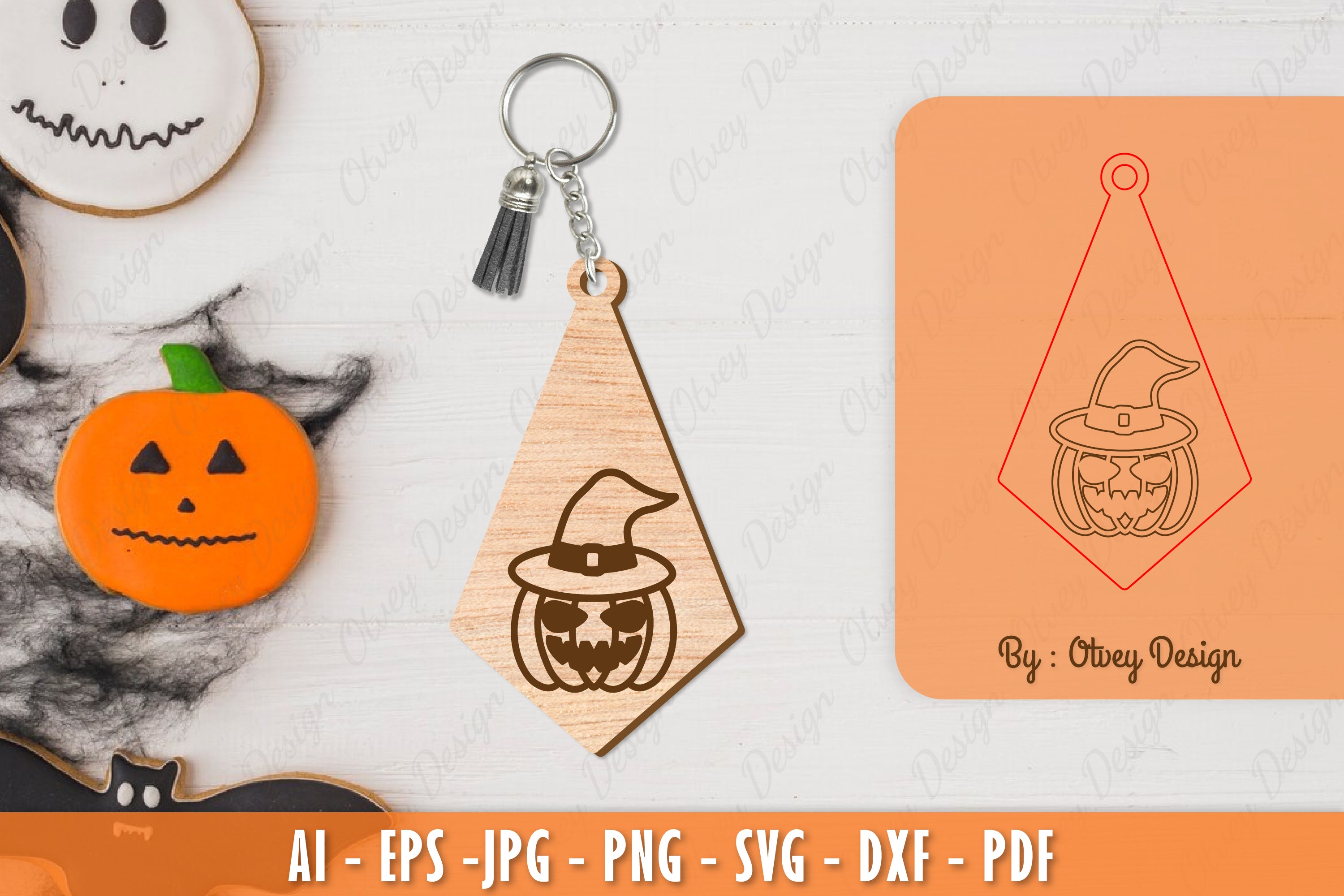 Halloween Keychain Laser Cut SVG Bundle 54 - CraftNest - Digital Crafting and Art