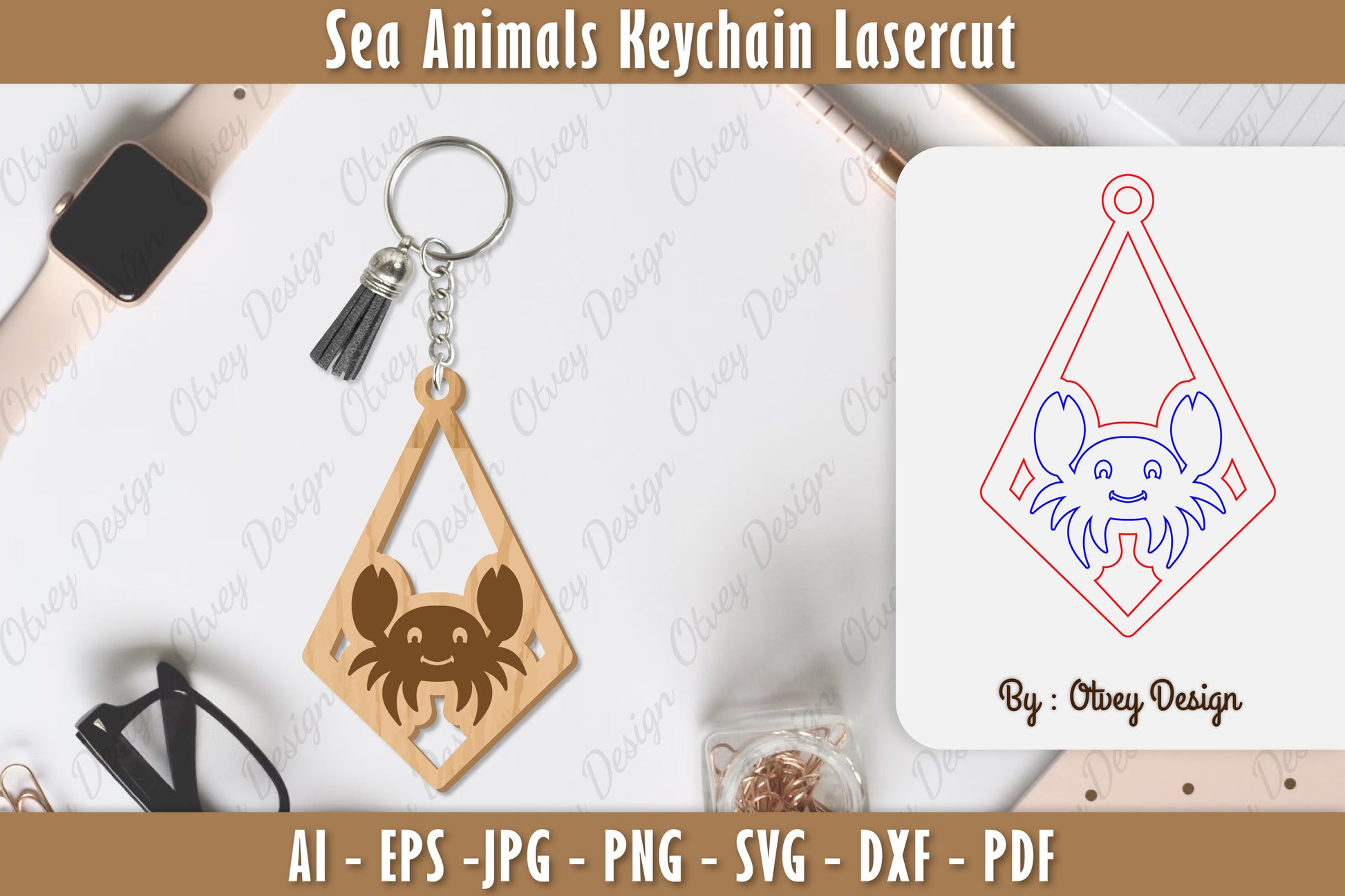 Keychain Sea Animals Laser Cut SVG Bundle 35 - CraftNest - Digital Crafting and Art