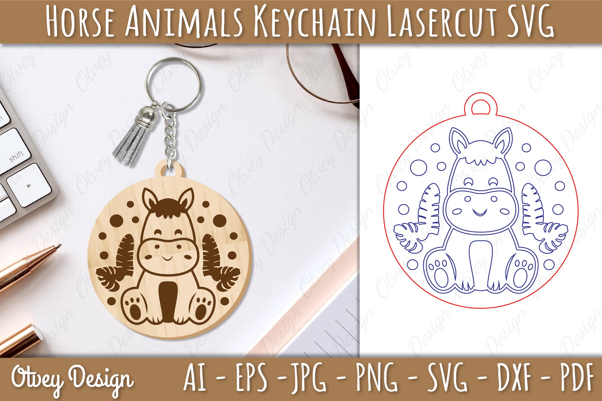 Horse Animal Keychain Laser Cut SVG Bundle - CraftNest - Digital Crafting and Art