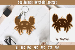 Keychain Sea Animals Laser Cut SVG Bundle 11 - CraftNest - Digital Crafting and Art