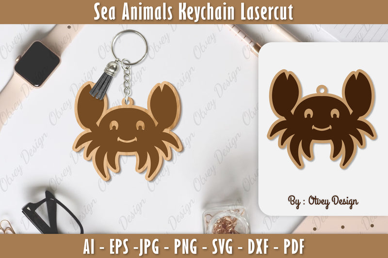 Keychain Sea Animals Laser Cut SVG Bundle 11 - CraftNest - Digital Crafting and Art