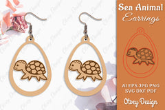 Earring Sea Animal Laser Cut SVG Bundle 9 - CraftNest - Digital Crafting and Art