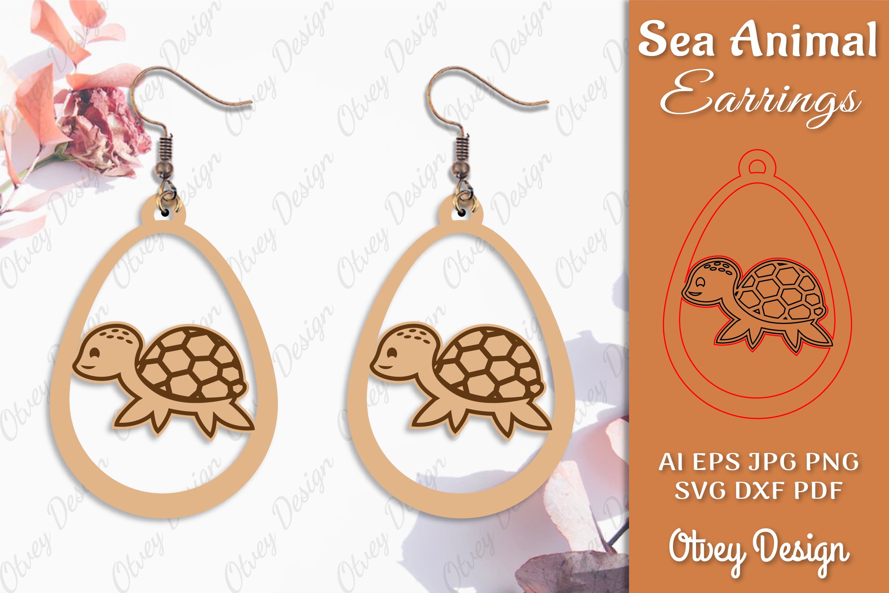 Earring Sea Animal Laser Cut SVG Bundle 9 - CraftNest - Digital Crafting and Art
