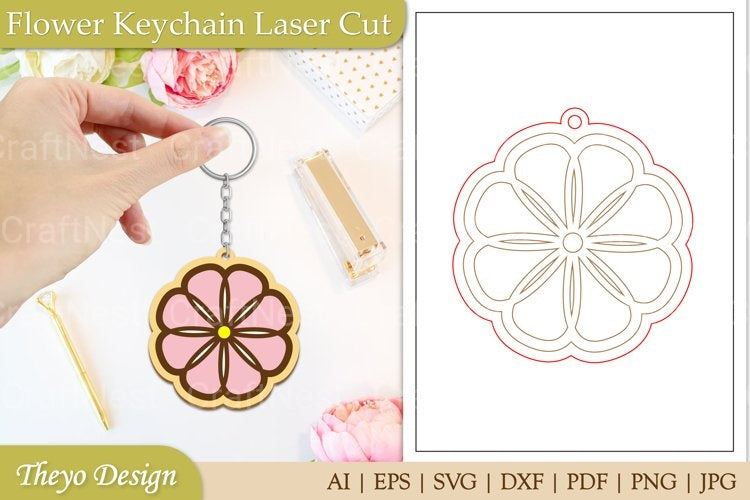 Flower Keychain SVG Bundle