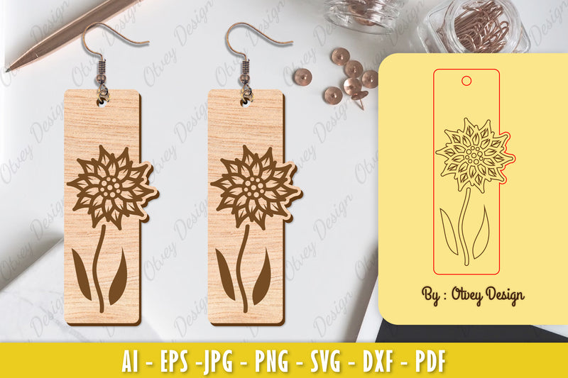 Flower Earring Laser Cut SVG Bundle 149 - CraftNest - Digital Crafting and Art