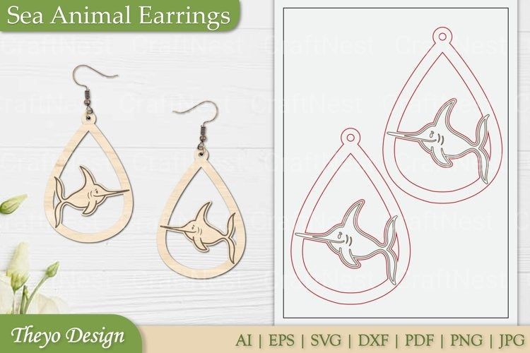 Sea Animal Earrings SVG Bundle