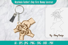 Father's Day First Bump Keychain SVG Bundle 8 - CraftNest - Digital Crafting and Art