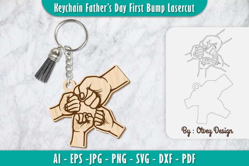 Father's Day First Bump Keychain SVG Bundle 8 - CraftNest - Digital Crafting and Art