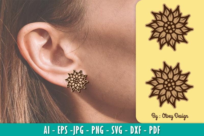 Flower Earring Laser Cut SVG Bundle 139 - CraftNest - Digital Crafting and Art