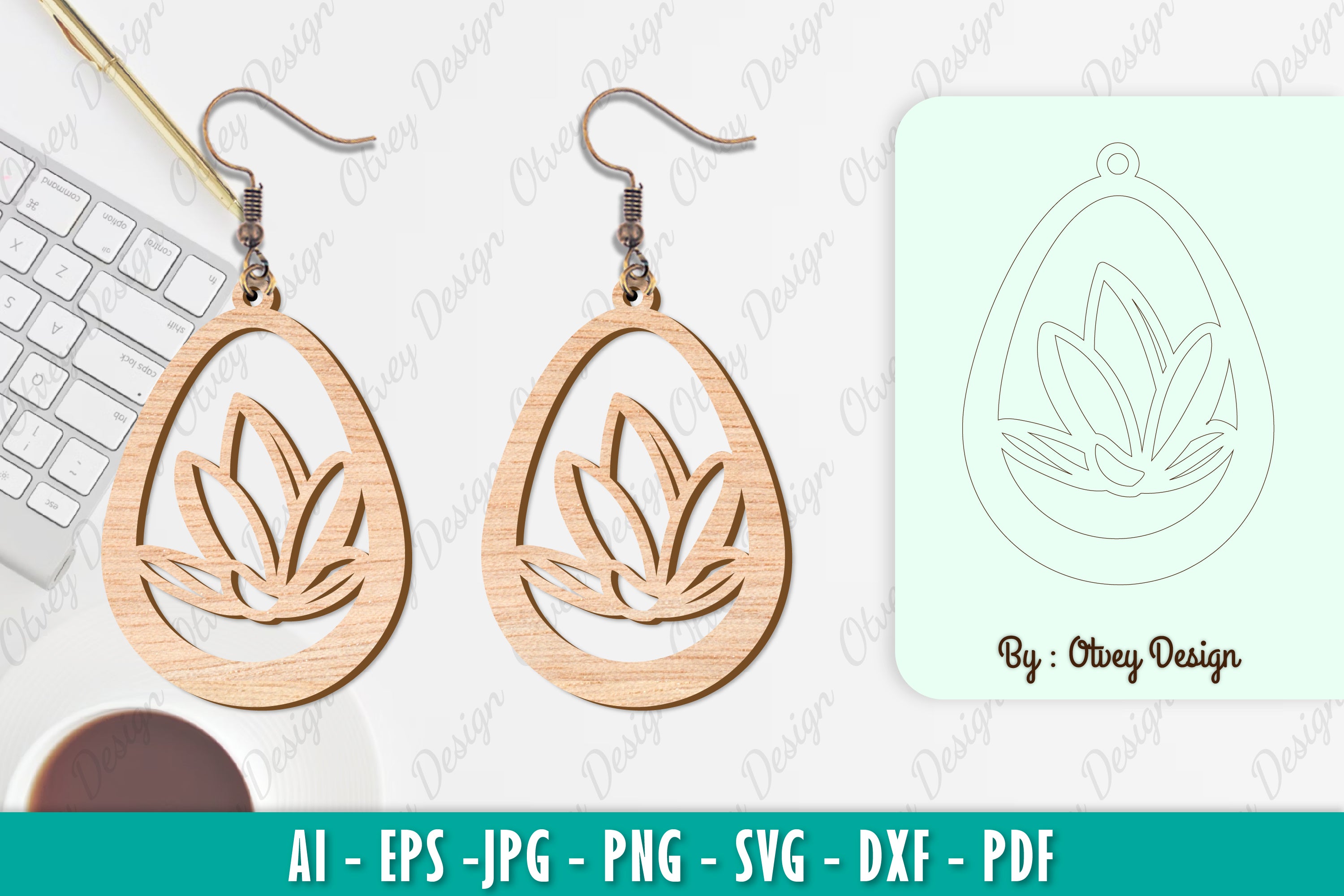 Flower Earring SVG Bundle 23 - CraftNest - Digital Crafting and Art