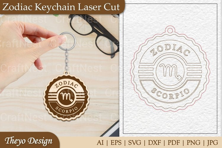 Zodiac Keychain SVG Bundle