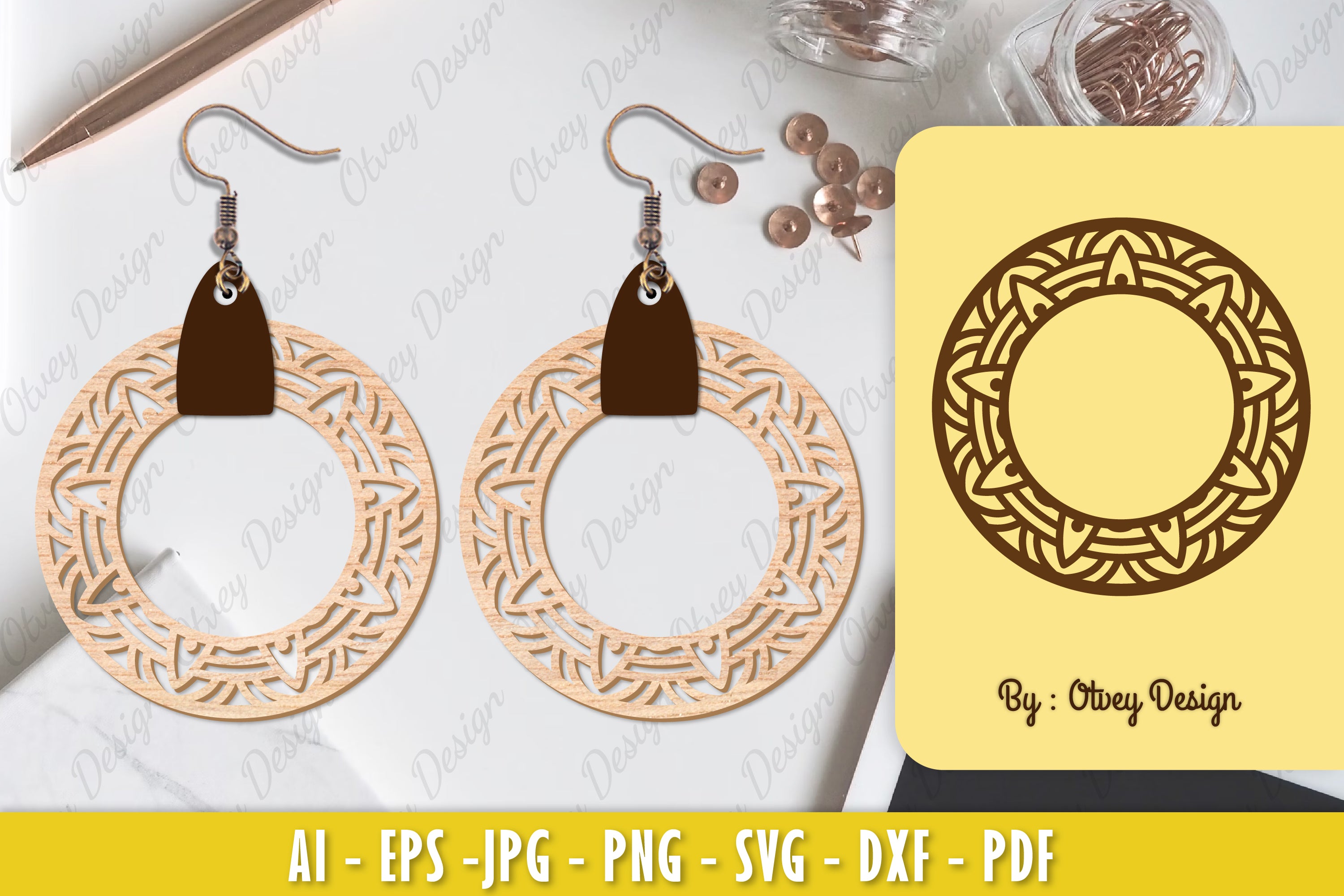 Earrings Mandala SVG Bundle 19 - CraftNest - Digital Crafting and Art