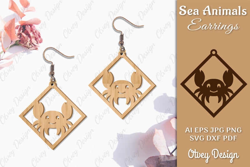 Sea Animals Earrings Laser Cut SVG Bundle 30 - CraftNest - Digital Crafting and Art