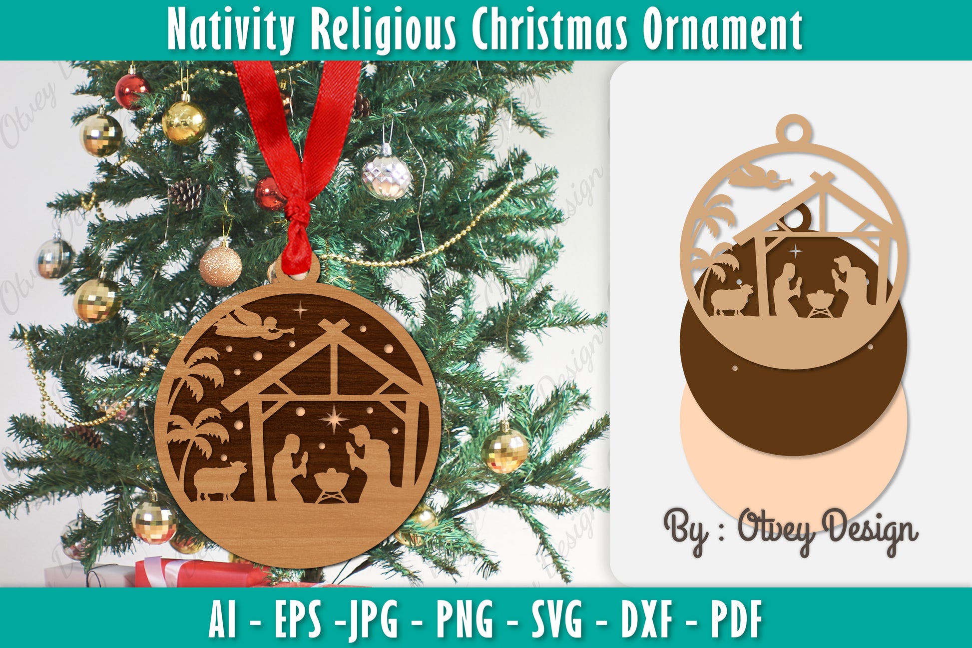 Nativity Religious Christmas Ornament SVG Bundle 11 - CraftNest - Digital Crafting and Art