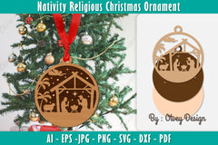 Nativity Religious Christmas Ornament SVG Bundle 11 - CraftNest - Digital Crafting and Art
