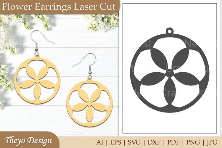 Earrings Lasercut Flower SVG Bundle