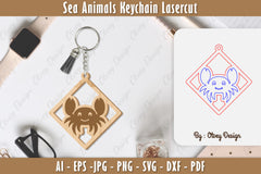 Keychain Sea Animals Laser Cut SVG Bundle 59 - CraftNest - Digital Crafting and Art
