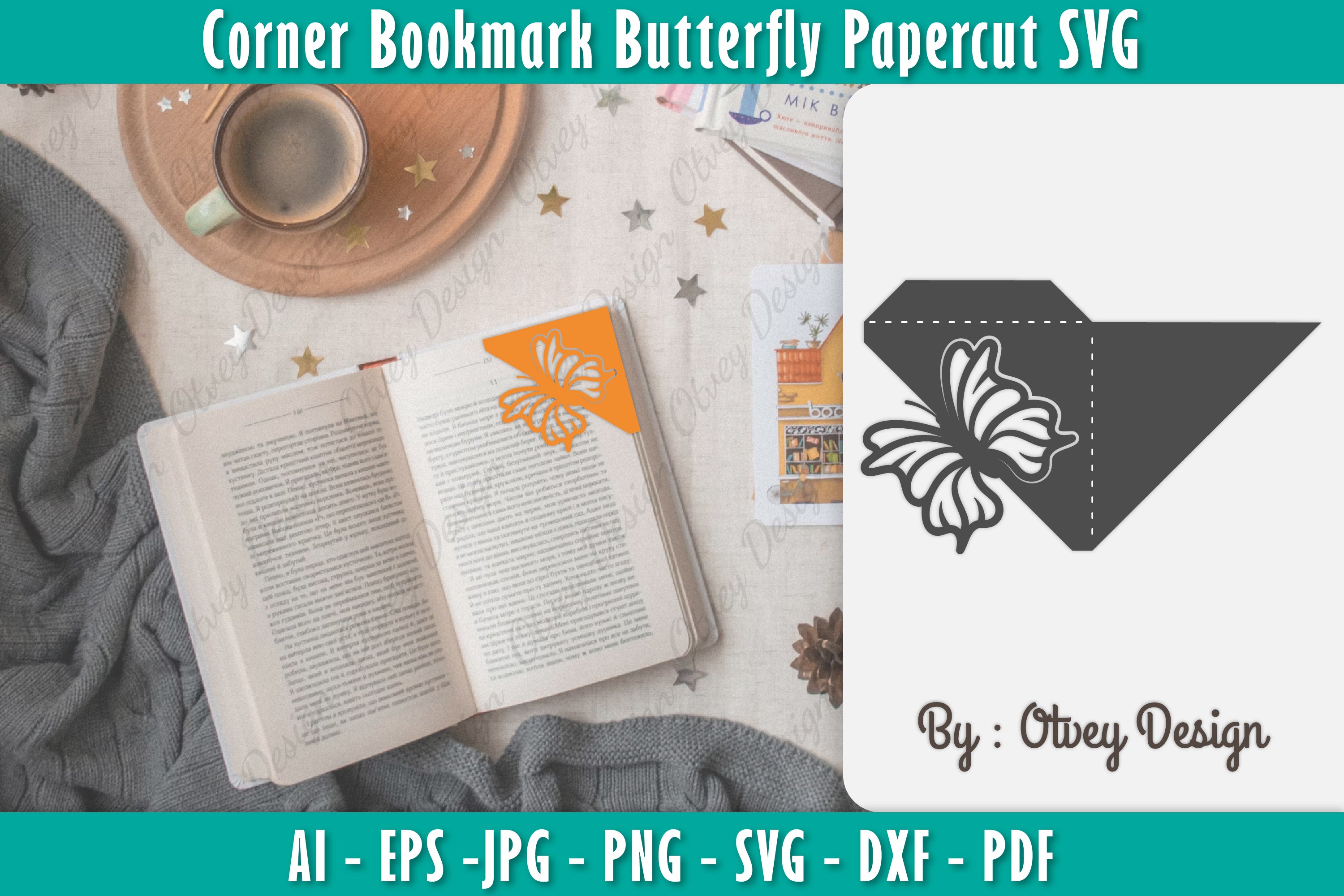 Butterfly Corner Bookmark SVG Bundle 15 - CraftNest - Digital Crafting and Art