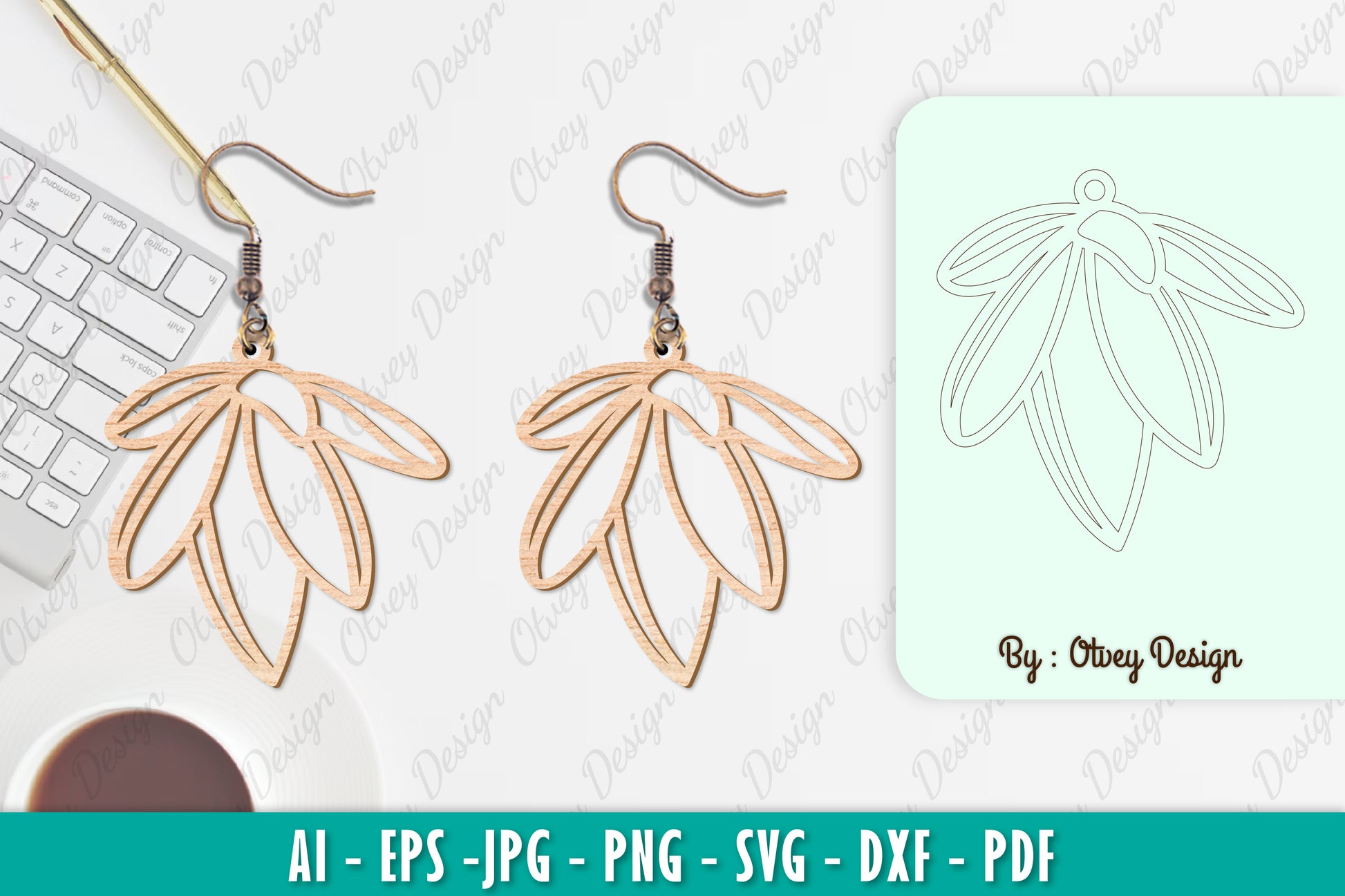 Flower Earring SVG Bundle 11 - CraftNest - Digital Crafting and Art