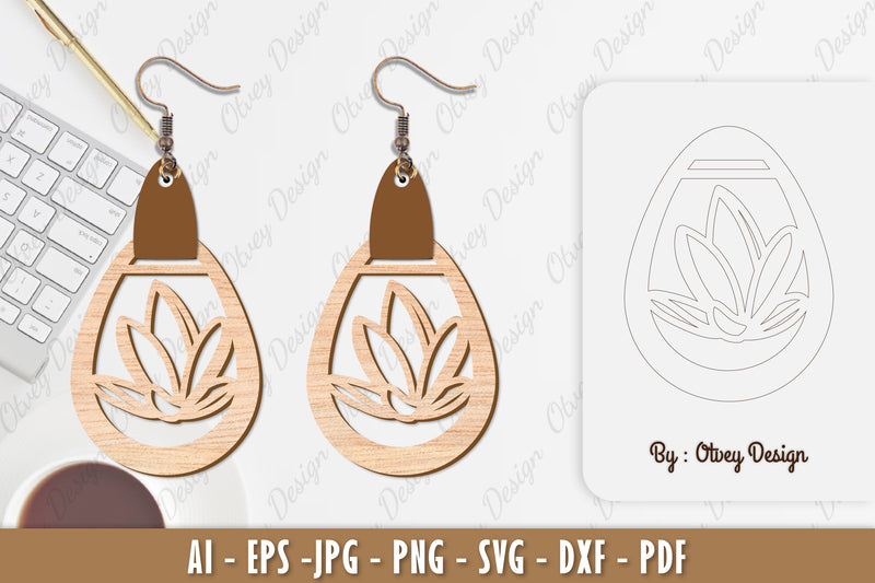 Flower Earring SVG Bundle 71 - CraftNest - Digital Crafting and Art