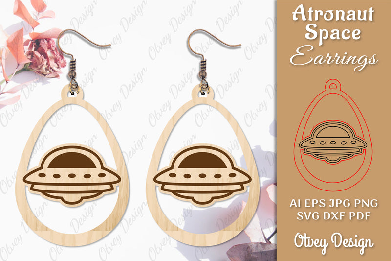 Astronaut Space Keychain Earring SVG Bundle 39 - CraftNest - Digital Crafting and Art