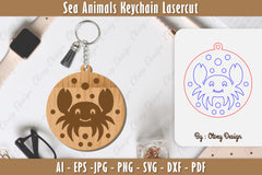 Keychain Sea Animals Laser Cut SVG Bundle 23 - CraftNest - Digital Crafting and Art