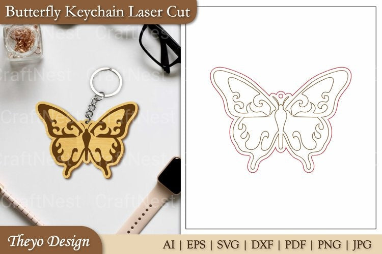 Keychain Butterfly SVG Bundle