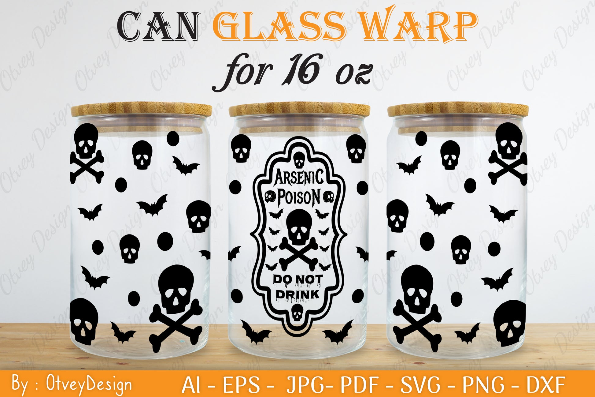 Halloween 16 oz Can Glass Wrap SVG Bundle 15 - CraftNest - Digital Crafting and Art