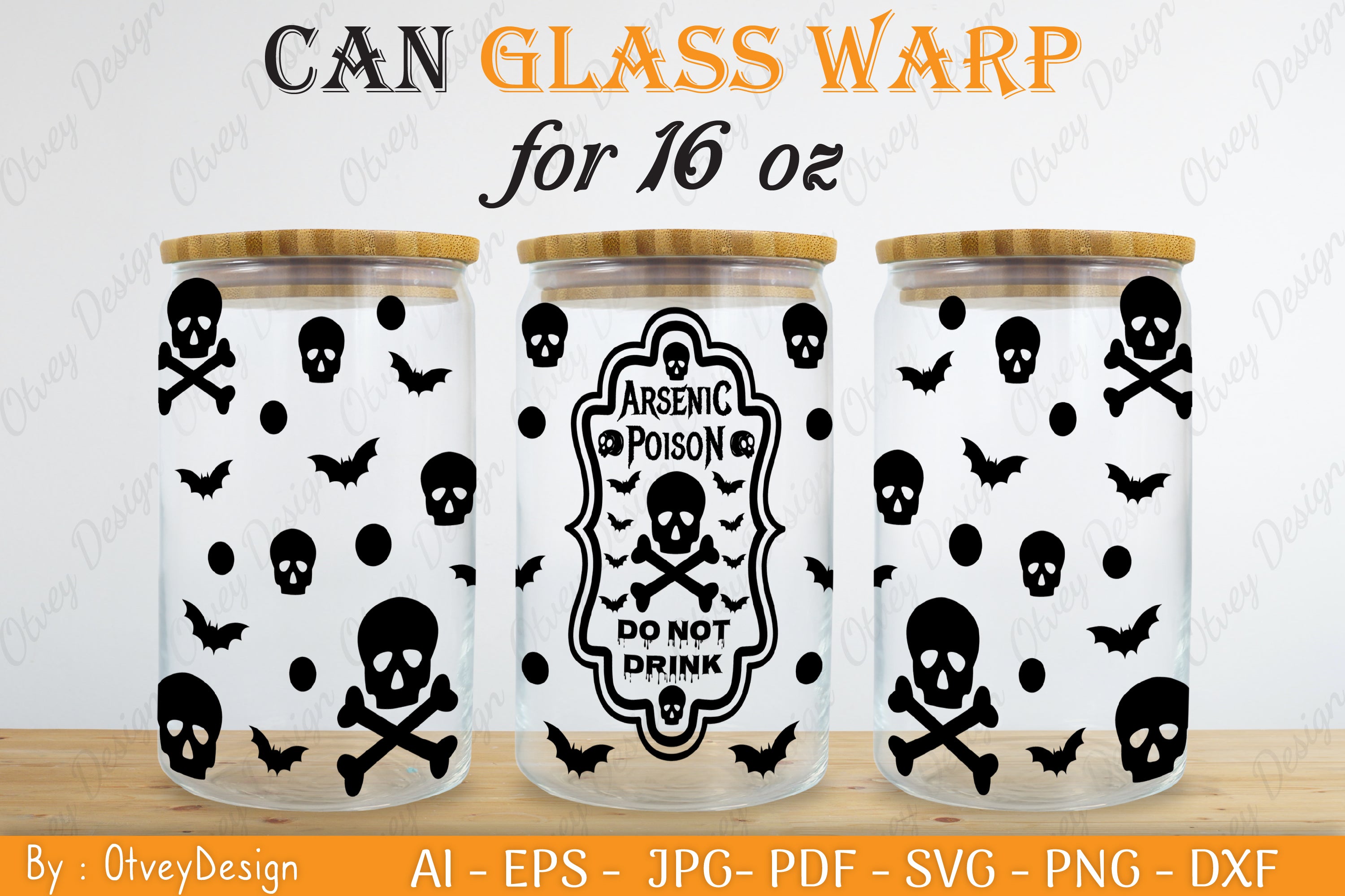 Halloween 16 oz Can Glass Wrap SVG Bundle 15 - CraftNest - Digital Crafting and Art