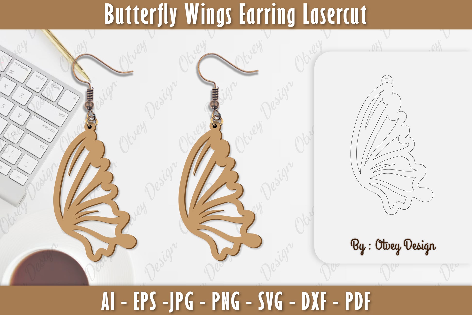 Butterfly Earring Lasercut SVG Bundle 15 - CraftNest - Digital Crafting and Art