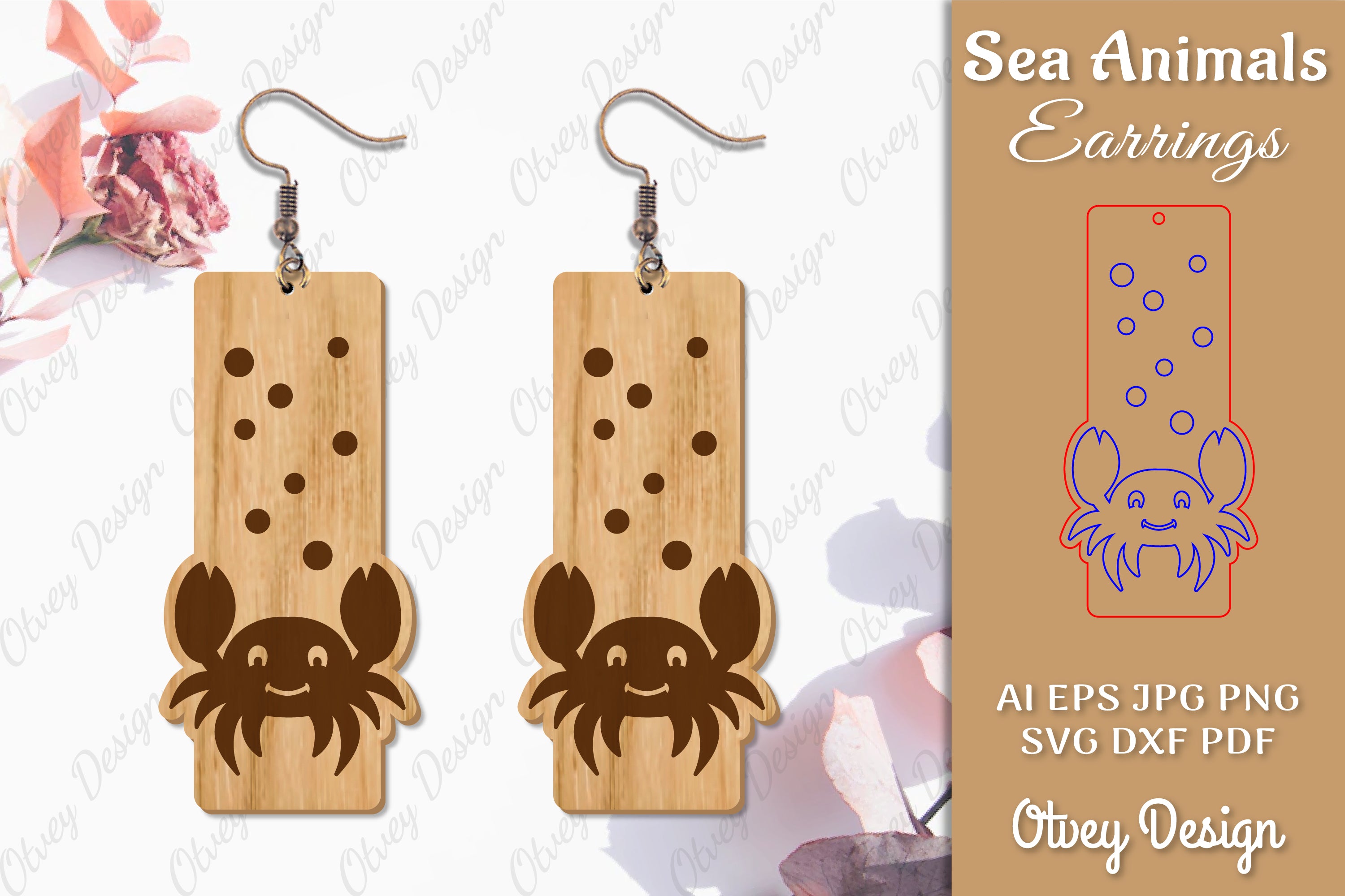 Earrings Sea Animals Laser Cut SVG Bundle 9 - CraftNest - Digital Crafting and Art