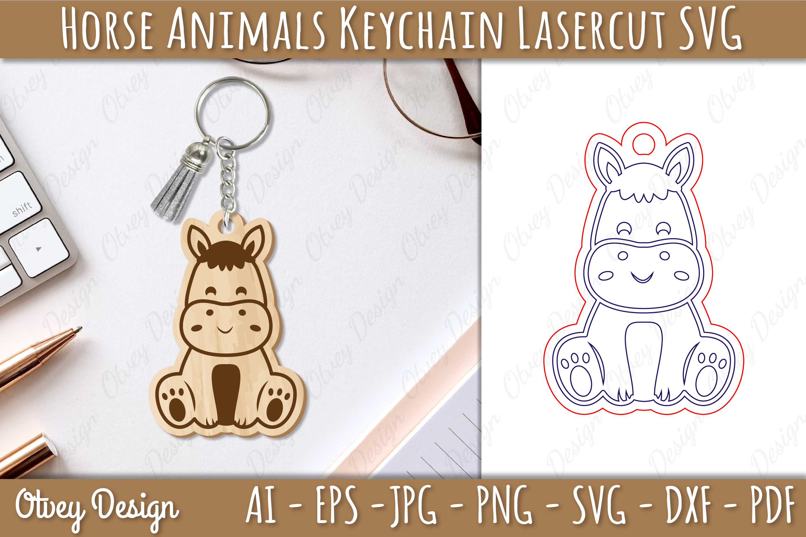 Horse Keychain Laser Cut SVG Bundle - CraftNest - Digital Crafting and Art