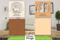 Merry Christmas Deer 3D Shadow Box Papercut SVG Bundle 12 - CraftNest - Digital Crafting and Art